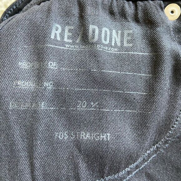 Re/Done 70's Orginals Black Straight Jeans High Rise Size 25 - Picture 16 of 16